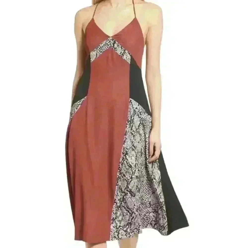 Trouve Colorblock Flouncy Sleeveless Slipdress Size Small